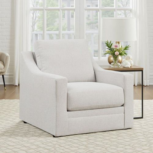 Ashley Maite Accent Armchair, Modern Sloped Arms, Soft Chalk Gray Polyester
