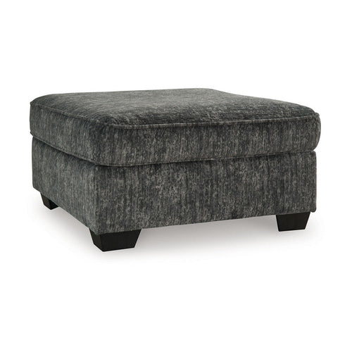 Ashley Layla Accent Ottoman, Contemporary Dark Gray Polyester, 37 Inch Square
