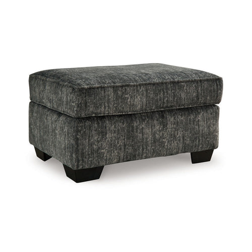 Ashley Layla Accent Ottoman, Contemporary Dark Gray Polyester, Black, 35 Inch