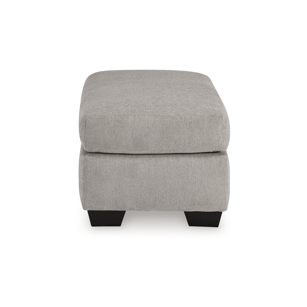 Ashley Delaney Ottoman, Flannel Gray Polyester, Soft Cushioned Top, 44 Inch