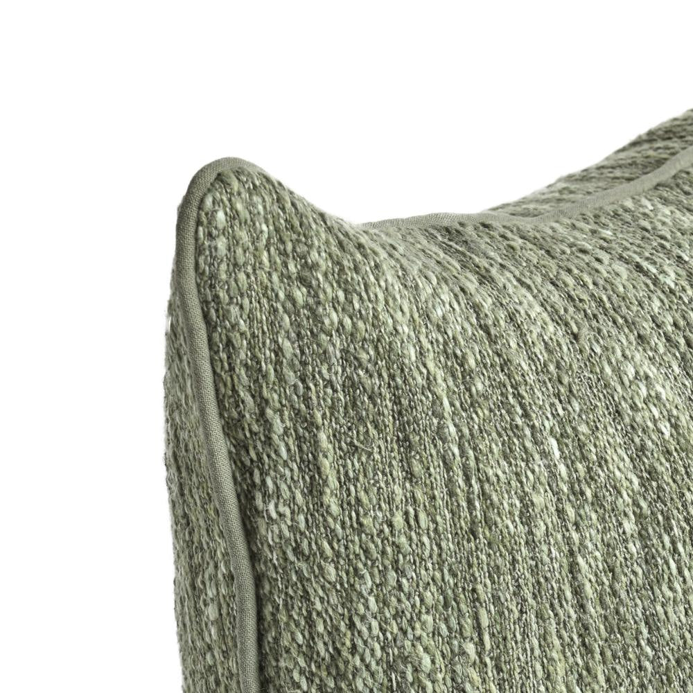 Sam Square Accent Throw Pillow 22 Inch Cotton Blend Cedar Green