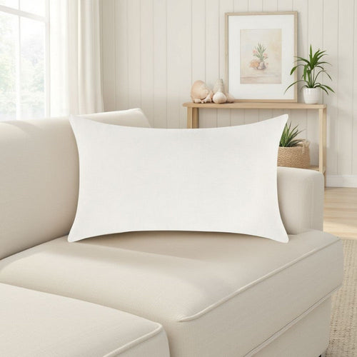 Paula Lumbar King Pillow Sham, Soft Ivory Stone Washed Hemp, 20x36