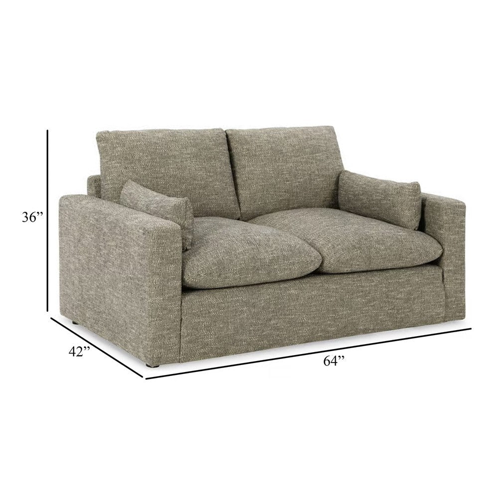 Ashley Yezi Loveseat 64 Inch 2 Pillows Granite Gray Polyester Foam Fill BM332213