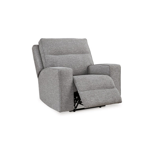 Ashley Cloe Power Recliner Chair, Adjustable Back, Gray Performance Nuvella