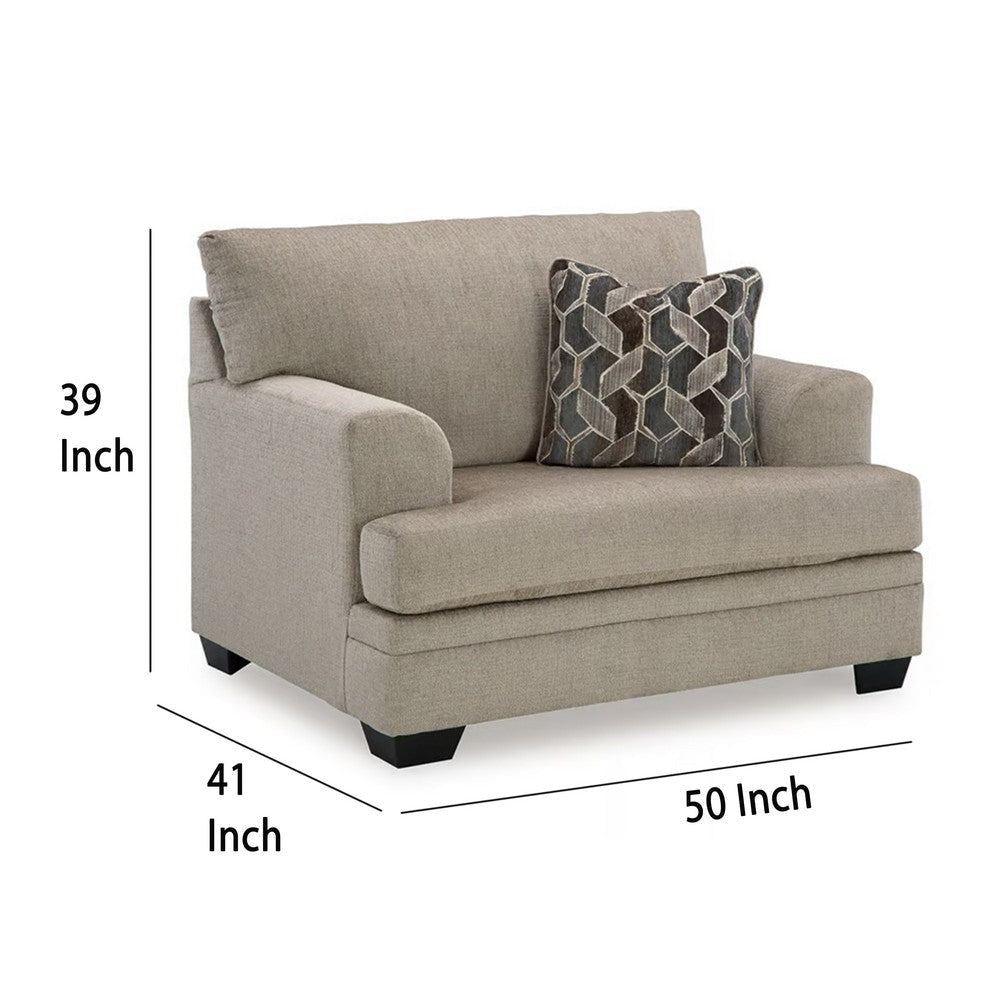 Ashley Ead Oversized Accent Chair 1 Accent Pillow Taupe Brown Polyester BM332254