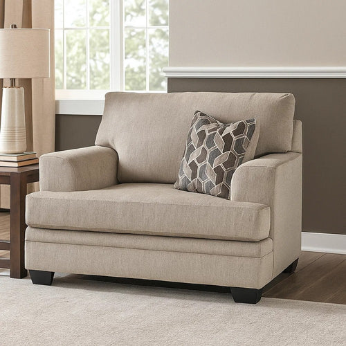 Ashley Ead Oversized Accent Chair, 1 Accent Pillow, Taupe Brown Polyester