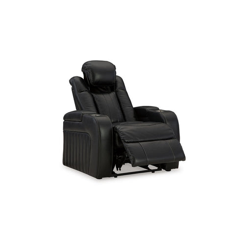 Ashley Aven Power Recliner Chair, Premium Features Midnight Blue Faux Leather