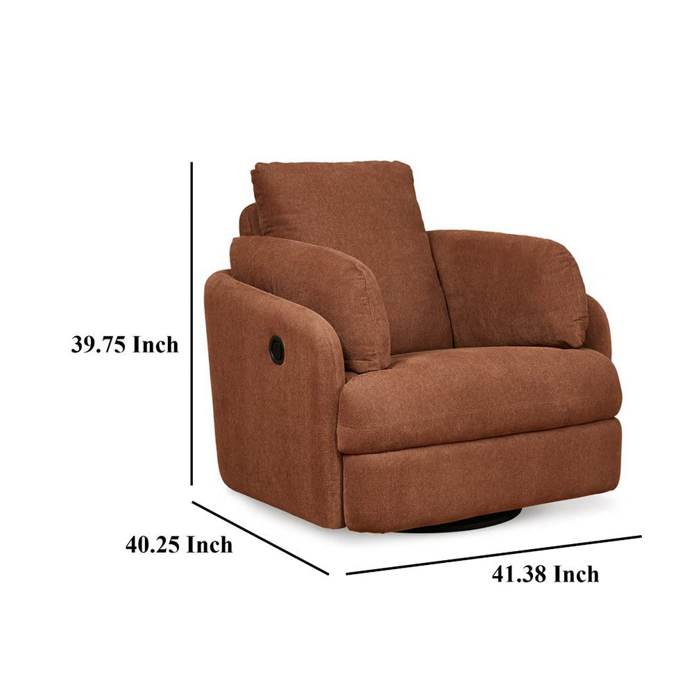 Ashley Meso Swivel Manual Glider Recliner Chair Orange Nuvella Polyester BM332265