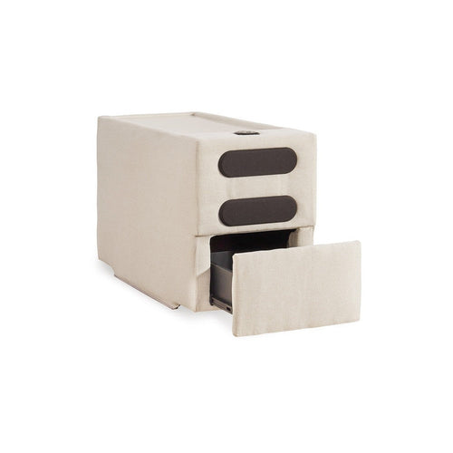 Ashley Meso Modular Console Side Table, Audio System, Ivory Nuvella, 37 Inch