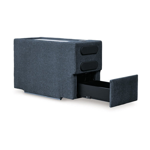 Ashley Meso Modular Console Side Table, Audio System Ink Blue Nuvella 37 Inch