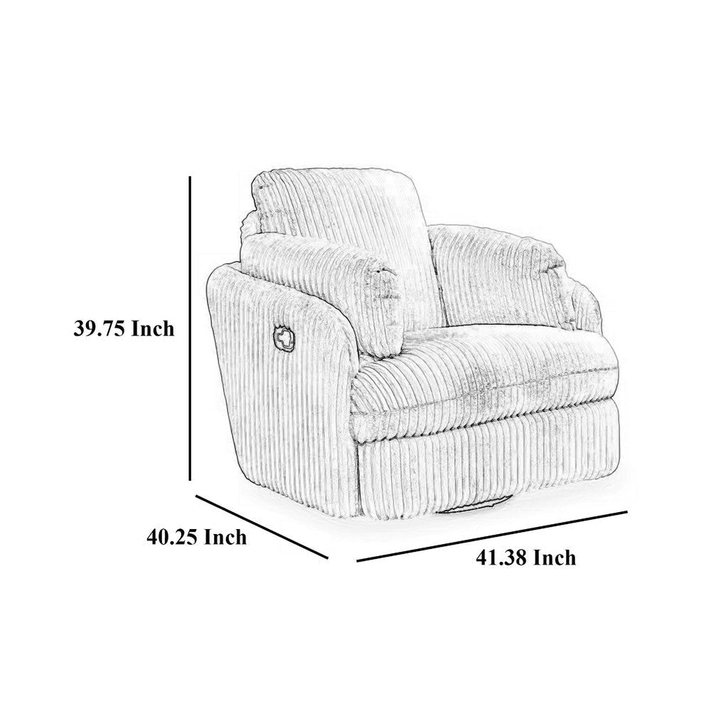 Ashley Rikki Swivel Glider Manual Recliner Chair Gray Corduroy 2 Pillows BM332291