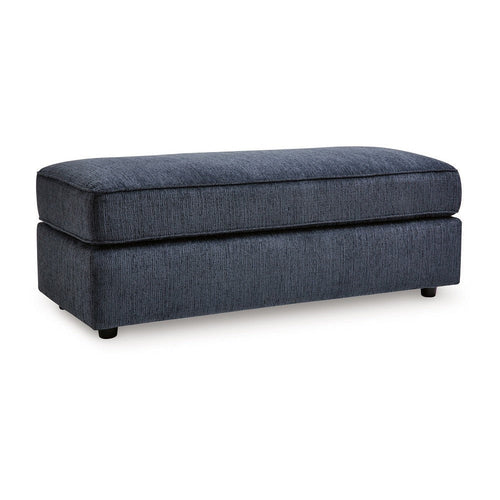 Ashley Alfie Oversized Ottoman Bench, Blue Polyester, 43 Inch Rectangular