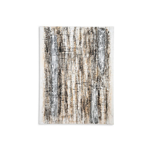 Ashley Villie Wall Art Decor, Rough Abstract Gray Brown Gallery Canvas, 36x48