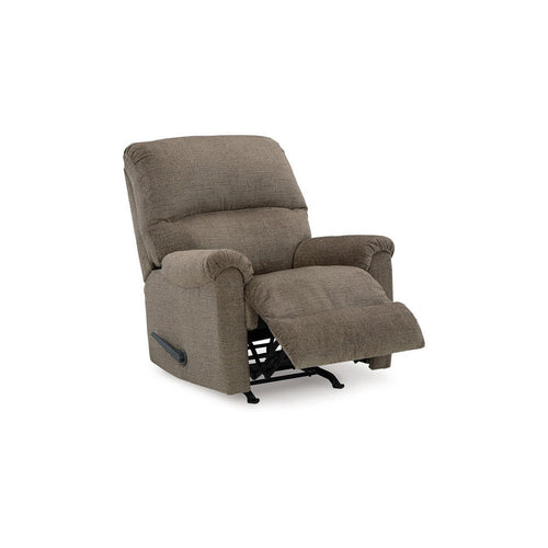 Ashley Ead Manual Rocker Recliner Chair, Plush Foam, Nutmeg Brown Polyester