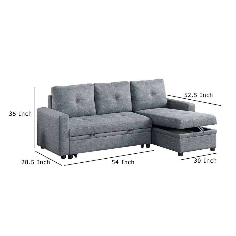 Gero Sectional Sofa Set with Reversible Storage Chaise Light Gray BM332362
