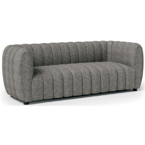 Hery Sofa, 23 Inch, Gray Boucle, Vertical Channel Tufted Details