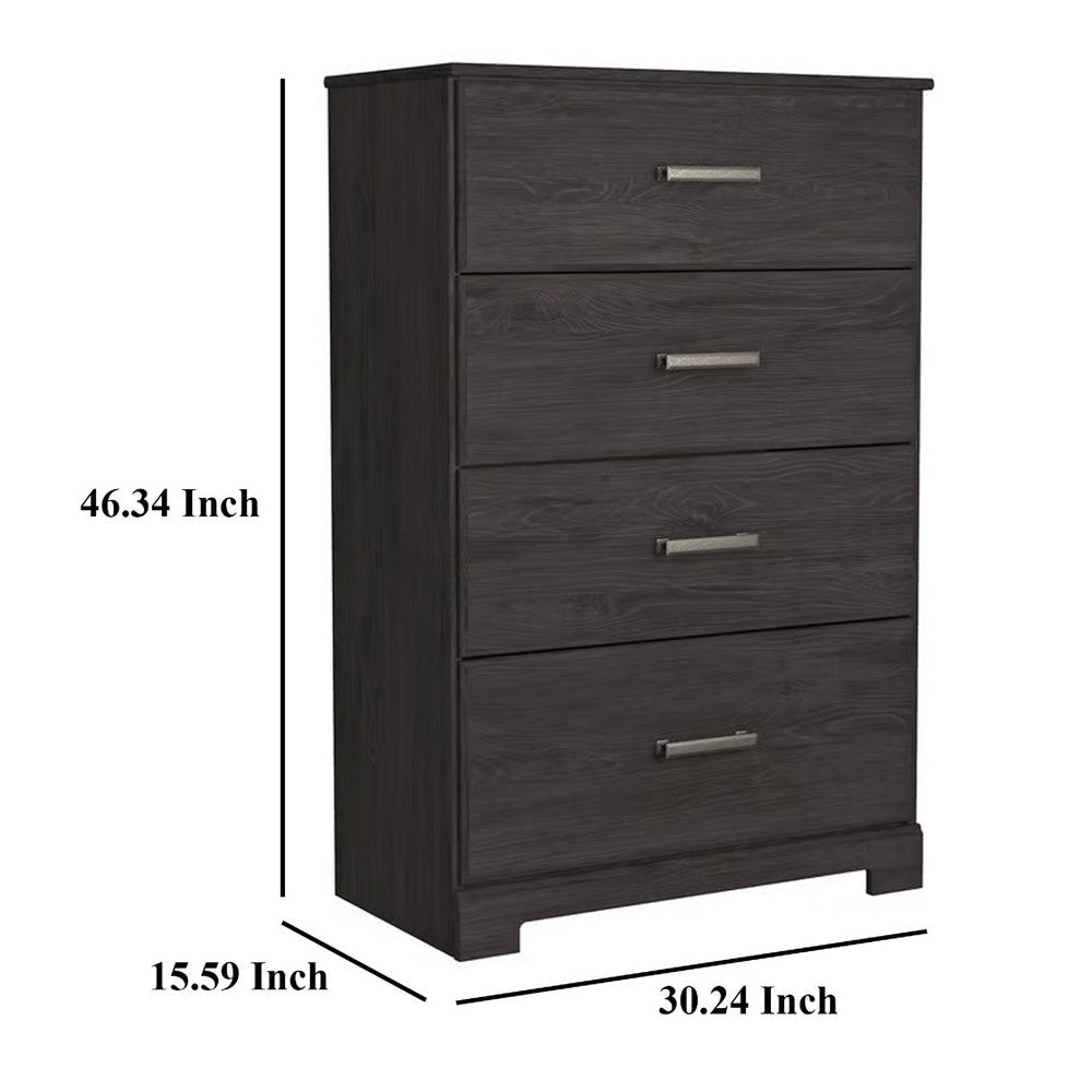 Ashley Cyme Tall Dresser Chest | 4 Drawer | Modern Charcoal Brown Laminate BM332841