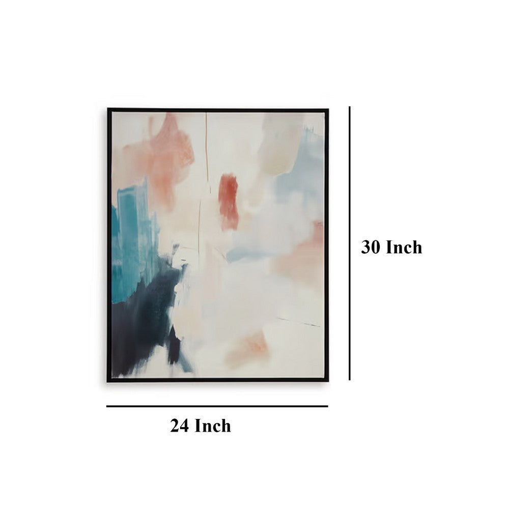 Ashley Framed Wall Art Set of 2 | 24x30 Painted Canvas | Abstract Pink Blue BM332857