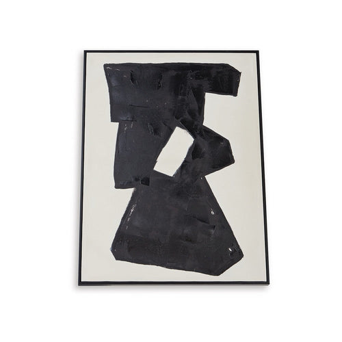 Ashley Garcy Wall Art Painting | 30x40 | Black Cream Framed Abstract Decor