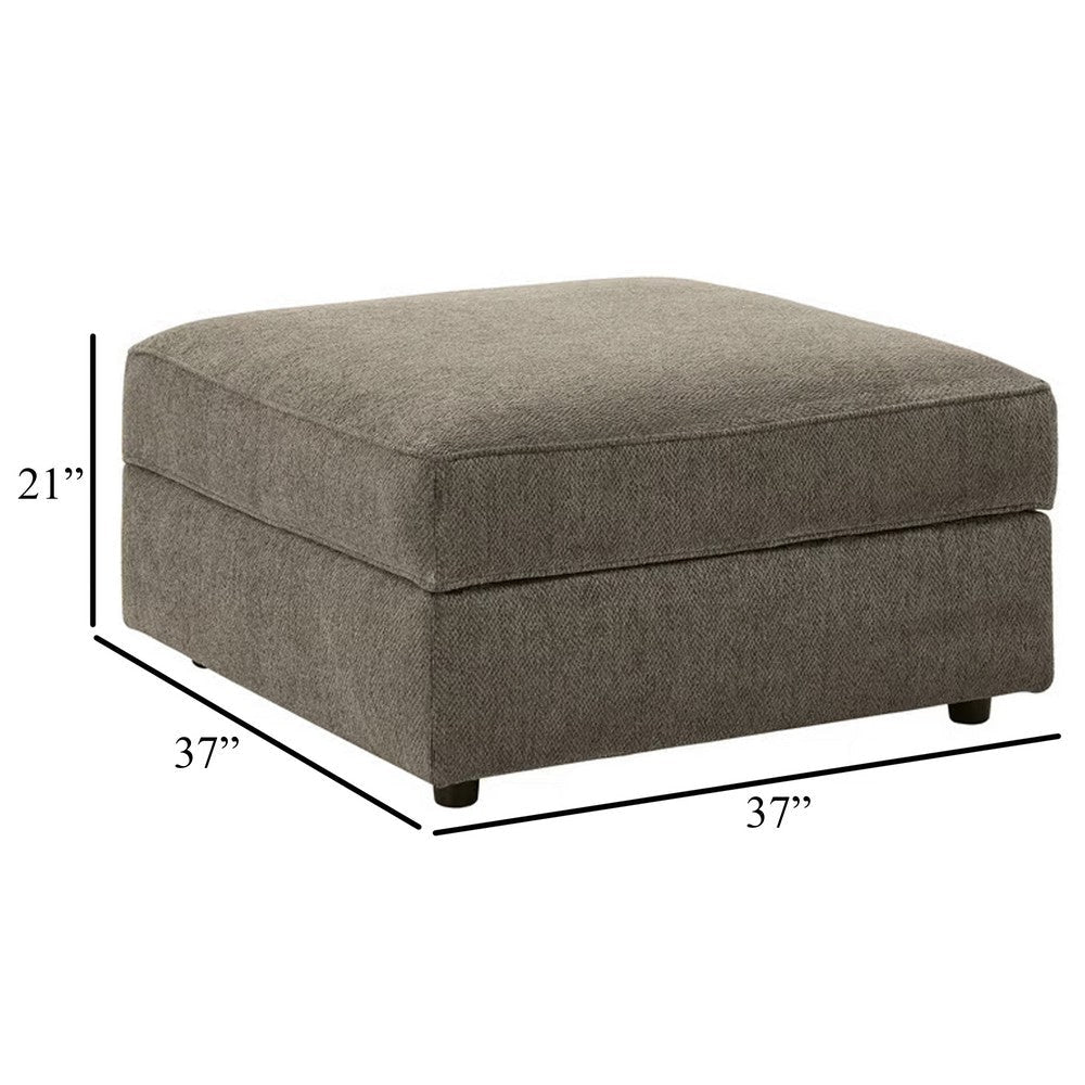 Ashley Fola Square Accent Ottoman | 37’’ Gray | Cupholders and Storage Top BM332950