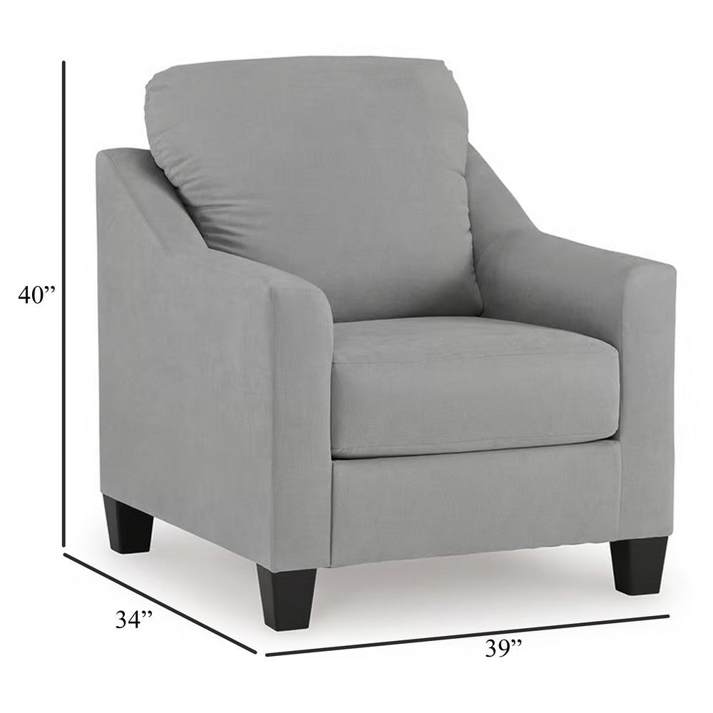 Ashley Lebo Accent Armchair | 34’’ | Sloped Armrests | Light Gray Polyester BM332955