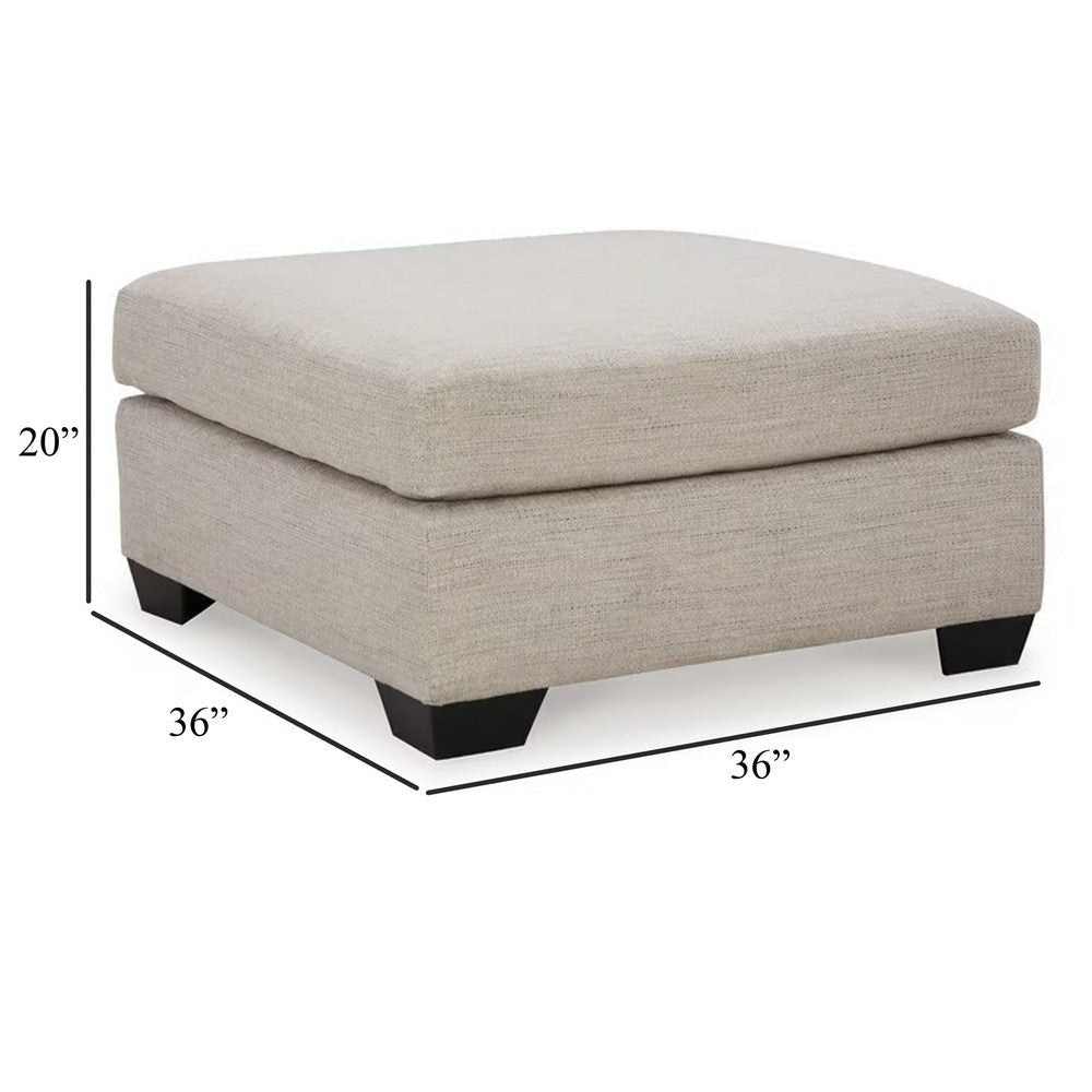 Ashley Joey Accent Ottoman | Soft Cushioned Beige Polyester | 36’’ Square BM332957