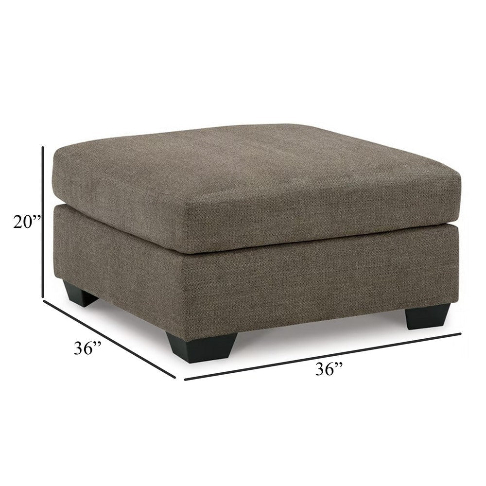 Ashley Joey Accent Ottoman | Soft Cushioned Brown Polyester | 36’’ Square