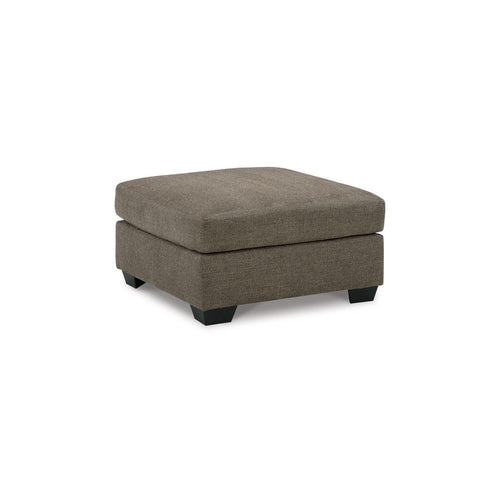 Ashley Joey Accent Ottoman | Soft Cushioned Brown Polyester | 36" Square