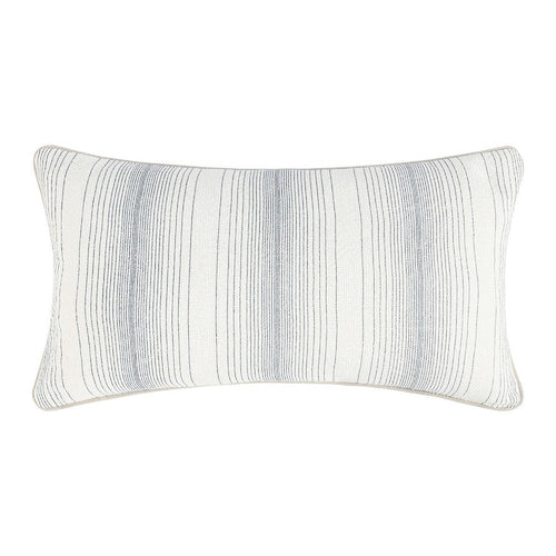 Lumbar Accent Throw Pillow | 14x26 | Cotton Linen Blend | Blue Striped