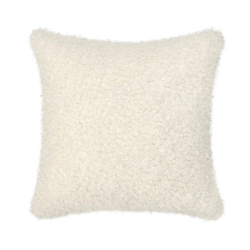 Cusp Square Accent Throw Pillow | 22" Curly Texture Ivory Shearling