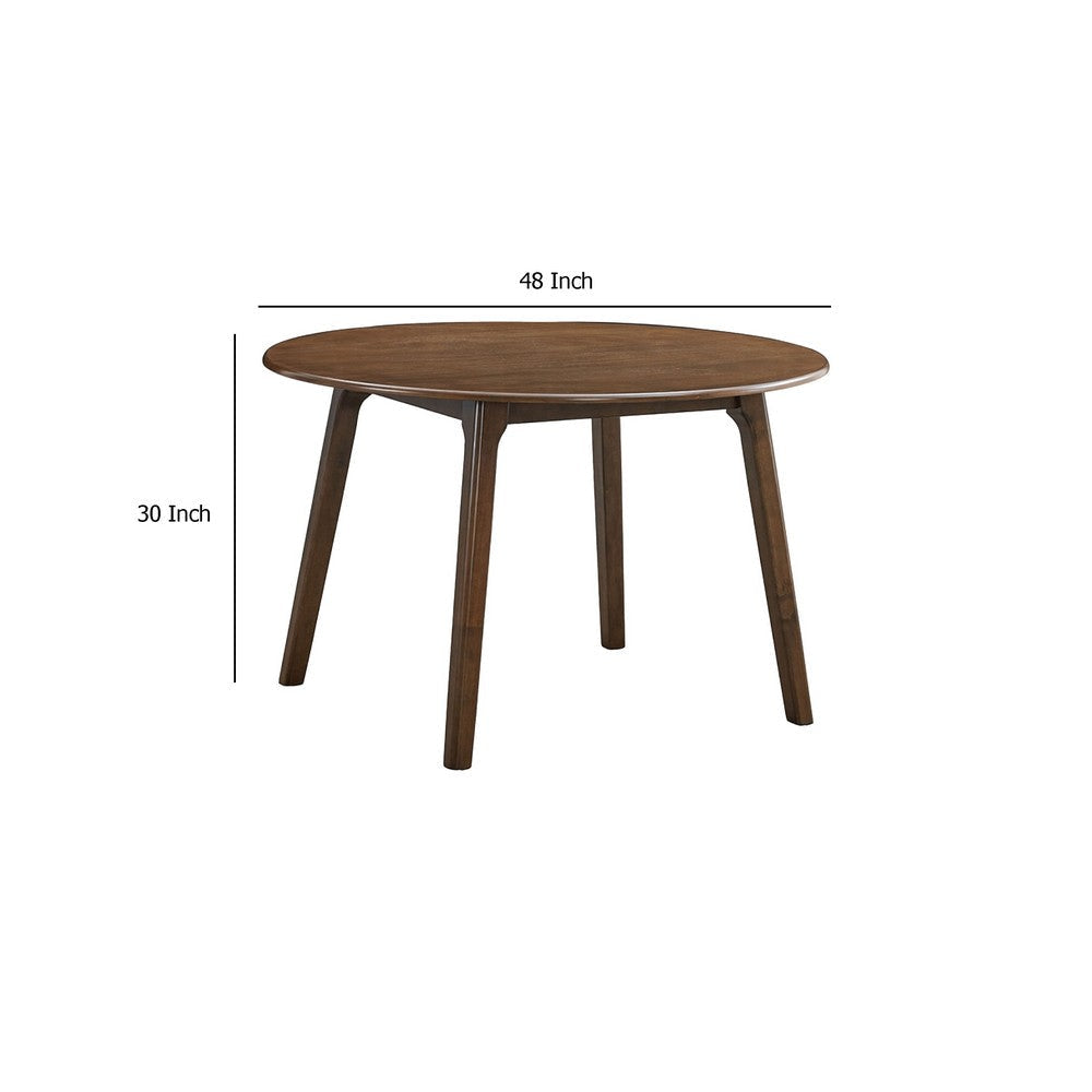 Koko Dining Table | 48’’ Round Top | Dark Walnut Brown Rubberwood BM333076