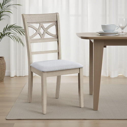 Feri Side Dining Chair Set of 2 | Designer Bone White | Beige Linen