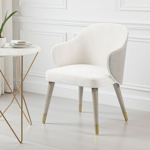 Arity Side Dining Chair Set of 2 | Modern Light Gray | Gold Metal