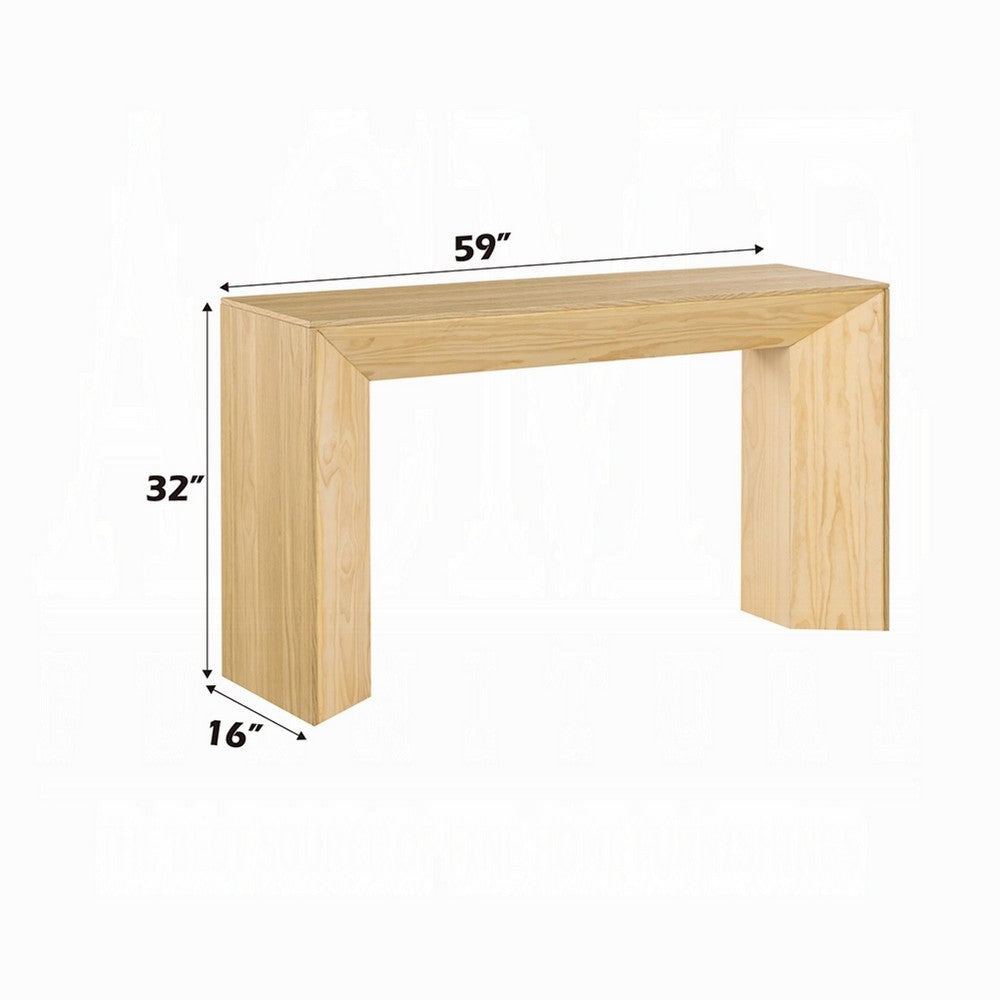 Arnold Sofa Table | Natural Brown Wood Frame | Rectangular 59’’ BM333136