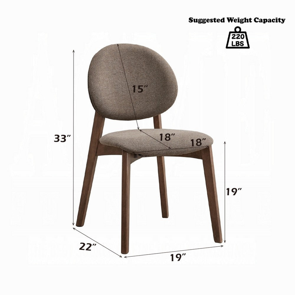 Hamza Side Dining Chair Set of 2 | Light Brown Linen | Rubberwood BM333161