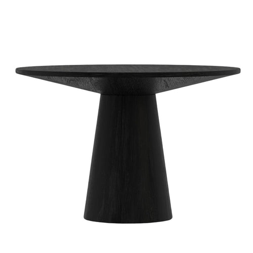 Vecy Dining Table | 47" Round Top w Pedestal Base | Vintage Black