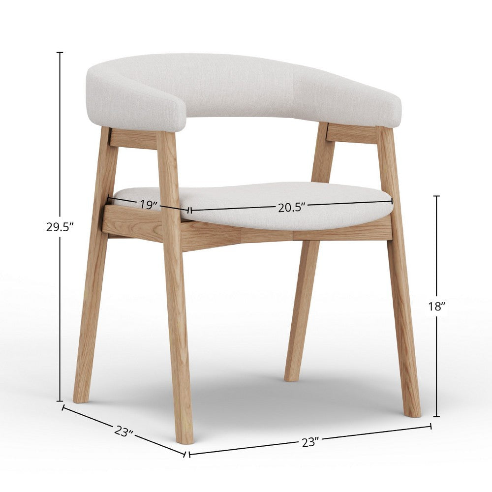 Vecy Dining Chair Set of 2 | Curved Back | Gray | Brown Rubberwood BM333208