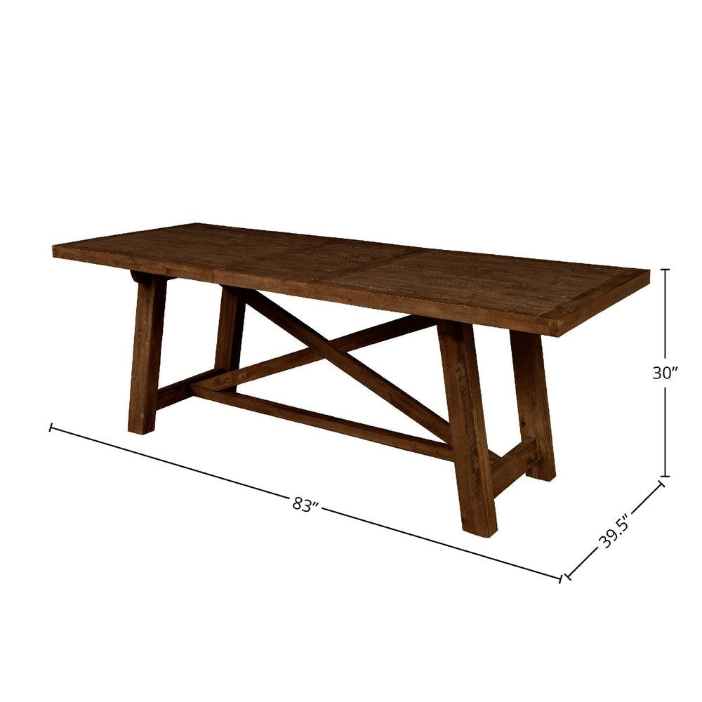 Bela Dining Table | 83-103’’ Removable Leaf | Brown Acacia Wood BM333215