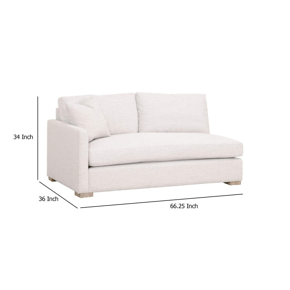 Racz Modular Left Arm Sofa | 1 Accent Throw Pillow | Light Gray White BM333229