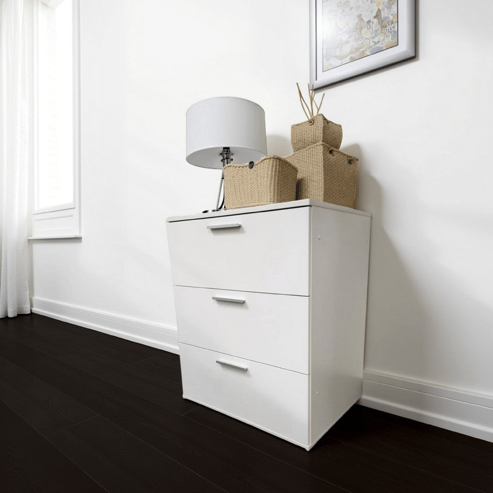 Moru Wide Dresser Chest | 3 Jumbo Drawers | Modular Design White Wood BM333320