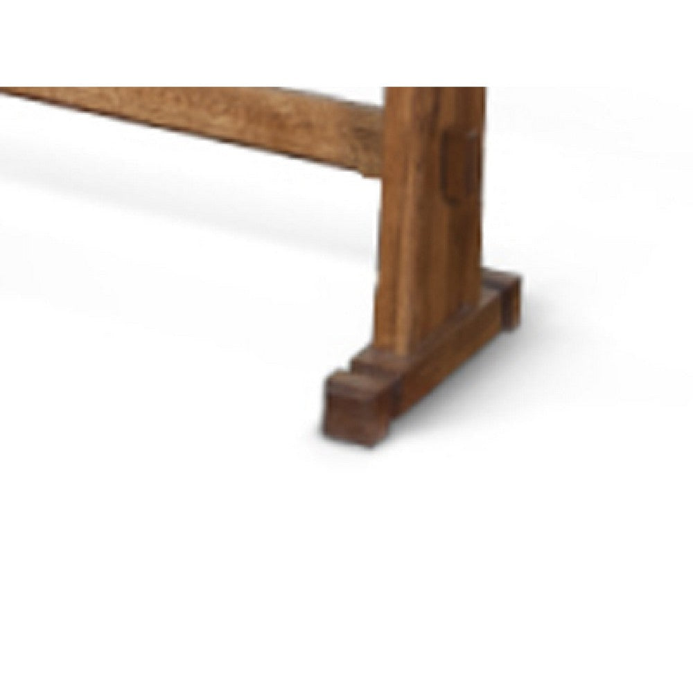 Marv Dining Bench | Trestle Base | Light Brown Mindi Wood 46’’ BM333335