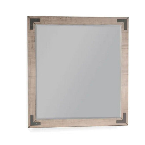 Desy Vanity Dresser Mirror | 40x41 Light Sand Brown Mahogany Wood