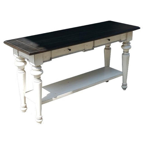 Orso Sofa Console Table | 2 Drawers | Off White and Dark Brown 54"