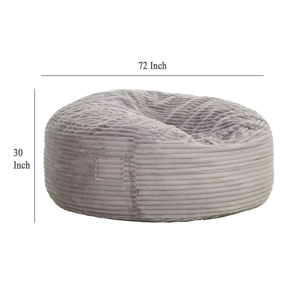 Sealy Oversized Bean Bag Chair | Gray Faux Fur Cover Shredded Foam BM333397