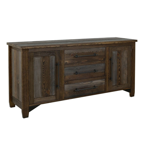 Tinaa Sideboard Buffet Console | 3 Drawers | 2 Doors | Brown Gray 69"