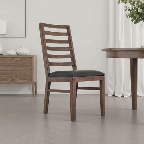 Ally Dining Chair Set of 2 | Ladderback | Melina Wood Brown Polyester