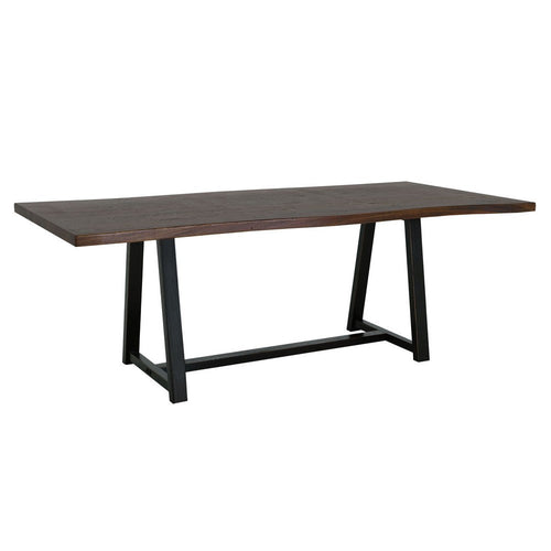 Ally Dining Table with Trestle Base | Live Edge Top | Brown Wood 87"