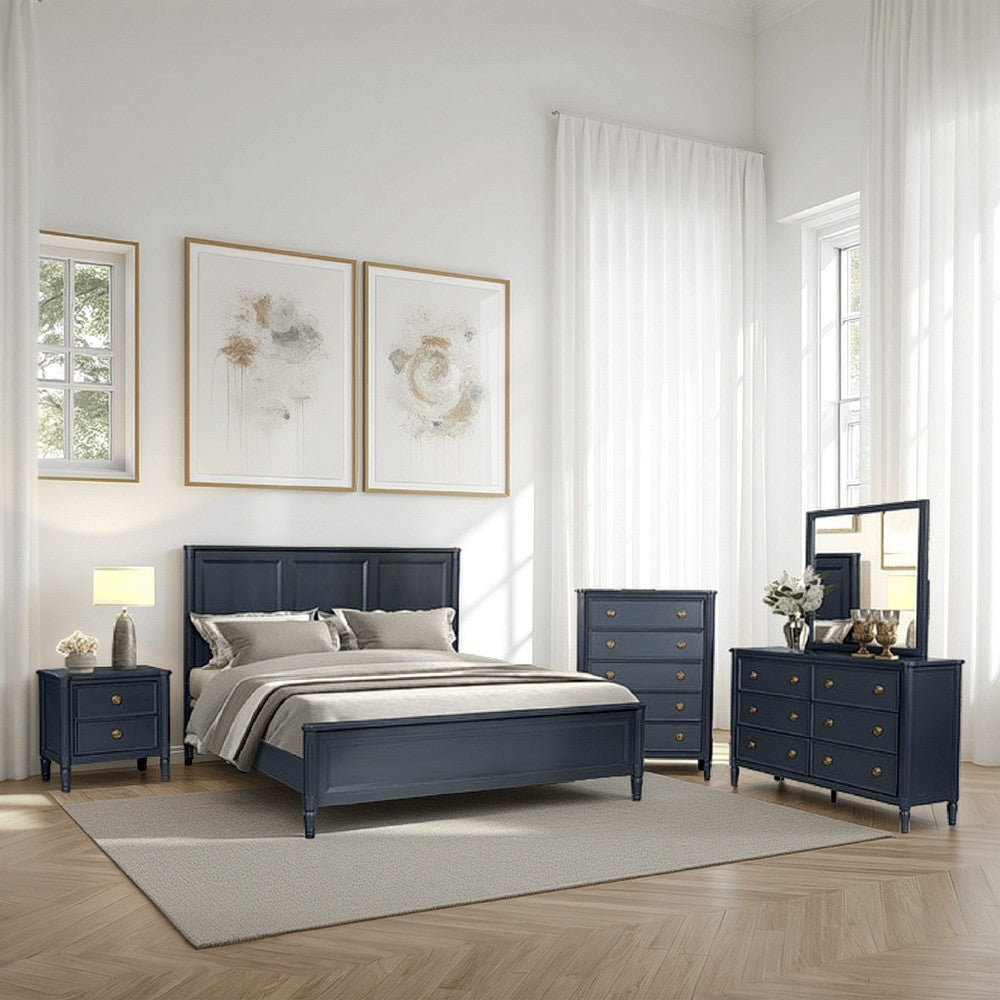 Alta 5pc Queen Bedroom Set | 2 Nightstands | Dresser Mirror | Blue