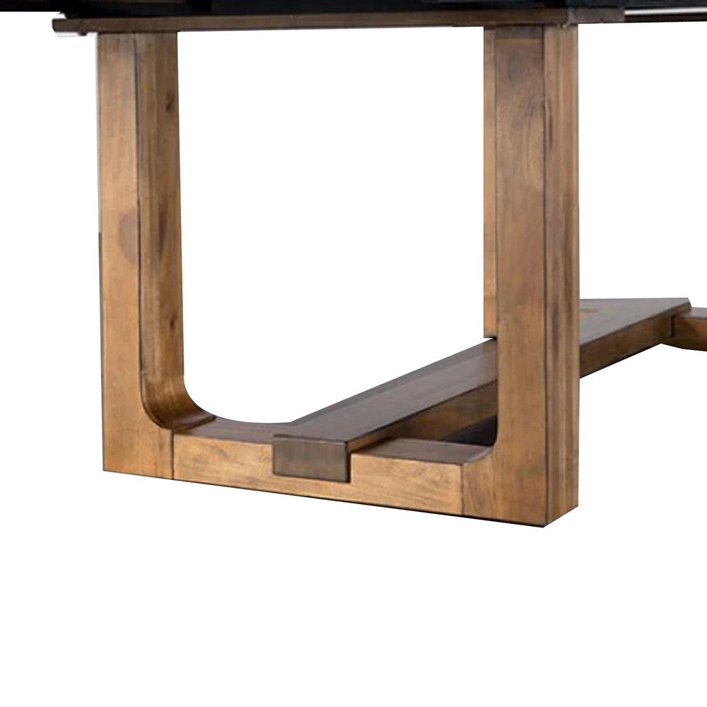 Ramie Dining Table | Chestnut Brown Wood | 84-102" Expandable Leaf
