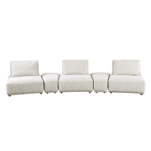 Stavan Modular Curved 3 Seater Sofa | Gray Boucle | Adjustable Back